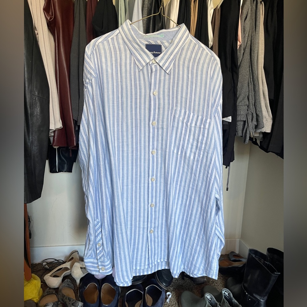 Tommy Bahama 100% linen LS XXL